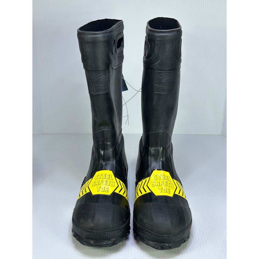 Itasca Mens Scent Free Rubber Steel Safety Toe Waterproof Work Boots Black 10